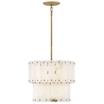 Alabaster Rancho 2-Tier Round Chandelier (Small)