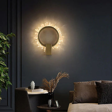 Rock Crystal Ring Wall Sconce (custom backplane) - LightingSide