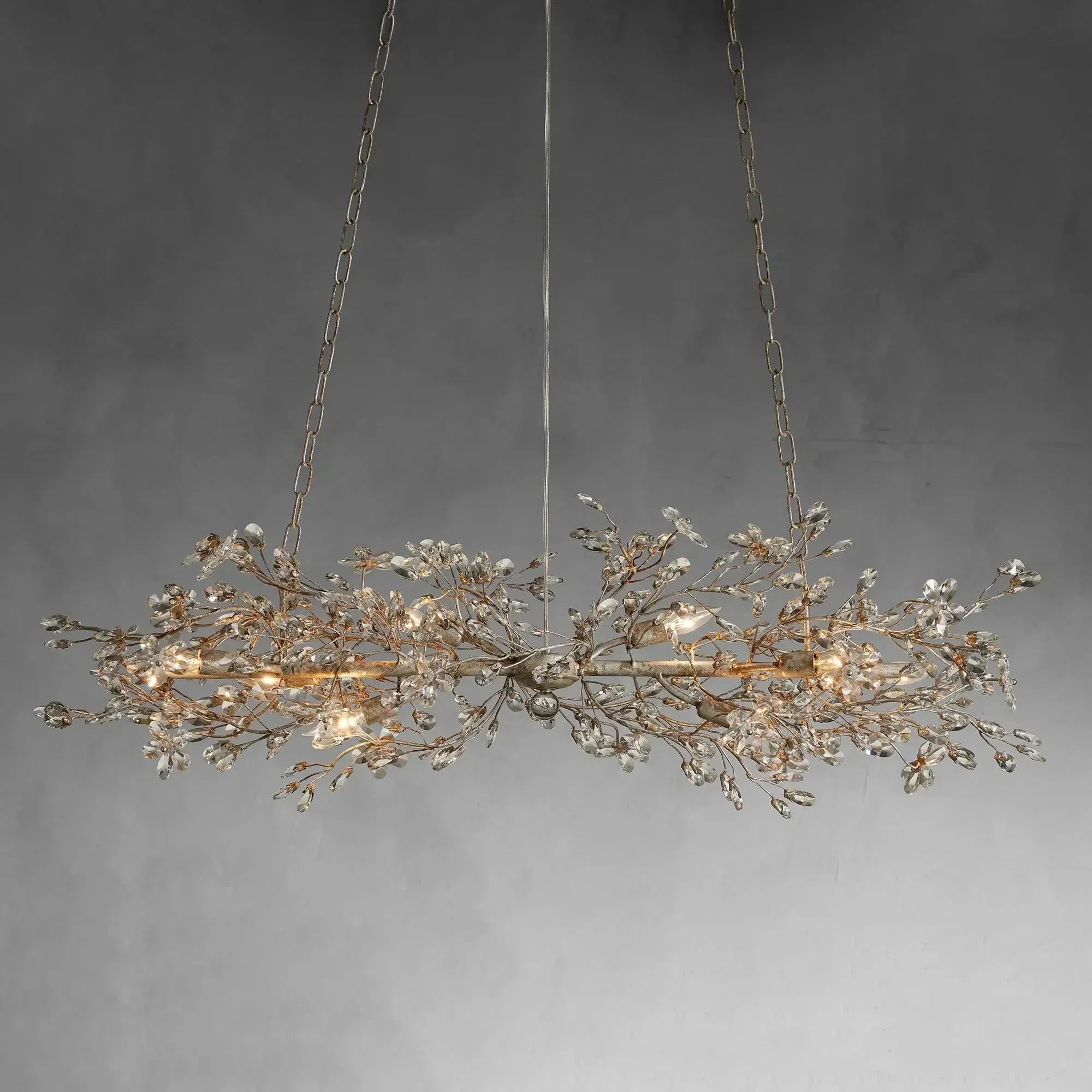 Fiore Crystal Flowers Linear Chandelier