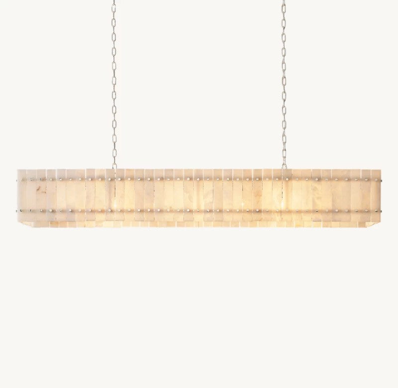 San Marco Alabaster Linear Chandelier 54" 72" - thebelacan