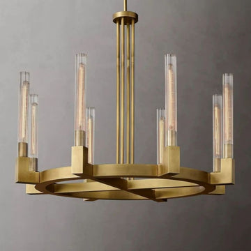 Amorra Candlestick Glass Round Chandelier 36"D