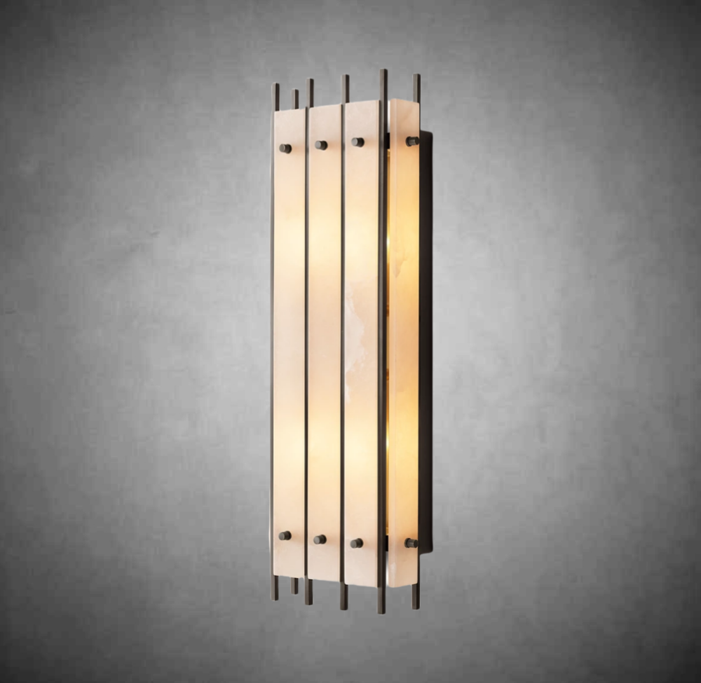 Marino Alabaster Grand Rectangular Sconce